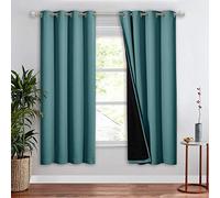 NICETOWN - Panel de Cortina de Sombra Completa, Opacas y con Bloqueo de Ruido, eficiencia energética para Ventanas con Aislamiento térmico (Verde Azulado, 132 x 183 cm)