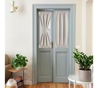 NICETOWN Sidelight Cortinas de Lino para Puerta, Cortinas Opacas con Aislamiento térmico para Puerta Delantera, Cortina pequeña para Puerta Lateral, Patio, Puerta de Cristal, Angora, 25 Pulgadas de