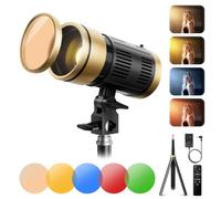 NiceVeedi Foco de pelo de 5 colores de 20 W para fotografía con trípode de 87 pulgadas, iluminación de fotografía con zoom de 2800 K-6500 K con control remoto y sistema de refrigeración, foco para
