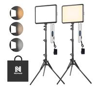 NiceVeedi Iluminación de fotografía de 25 W, Kit de 2 Paneles de luz LED de Video de 185 cm, luz de Estudio Regulable de 2900-7000 K con trípode, luz de transmisión para grabación de Video de Youtube