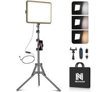 NiceVeedi Iluminación de fotografía, luces de estudio regulables de 2800-6500 K con trípode y soporte para teléfono, luz de video de 73 pulgadas para grabación de vídeo/fotografía/transmisión en vivo