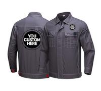 Nicevhljac Chaqueta de trabajo Ripstop con logotipo personalizado para hombres y mujeres, personalizable, diseño duradero, para exteriores, trabajo físico, ropa corporativa, gris oscuro, M