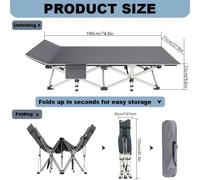 NICEWAY Cama Plegable Portátil para Camping y Autocaravanas, con Colchón , Soporta 330 Lbs, , Duradera e Ideal para Camping al y Relajación en