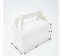 NICEWAY - Paquete de 50 cajas de regalo blancas de papel kraft para dulces, cajas de regalo pequeñas para bodas, fiestas de cumpleaños, baby shower, 6.5 x 3.3 x 3.6 pulgadas