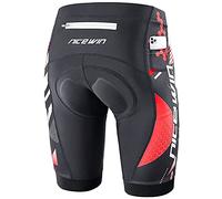 NICEWIN Pantalones Cortos de Ciclismo para Hombre con Almohadilla Pantalones Bicicleta Acolchada con Gel 4D Cortos MTB Bicicleta Pantalones Cortos Transpirables