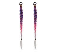 NICEYEA Extensiones de cabello trenzado largo ombre trenzado pelo colorido degradado peluca sintética de ganchillo extensiones de cabello sintético fijación de goma para el cabello