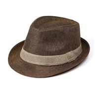 NICEYEA Fedora Trilby Para Hombre y Mujer - Sombrero de Paja Panamá Para el Sol, Ala Corta, Verano - Gorra de Playa, Accesorios