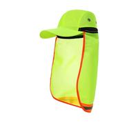 NICEYEA Sombrero reflectante de alta visibilidad con solapa para el cuello, malla de seguridad, sombrero de protección solar para pesca, safari, senderismo, verde, Talla única