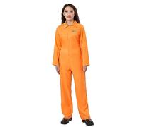 Niceyoeuk Disfraz naranja de prisionera para mujer, overol de cárcel escapada, uniforme de recluso, adultos, Halloween, juego de rol, trajes de fiesta (mujer naranja, S)