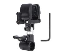 NICEYRIG Soporte para micrófono con abrazadera de barra única de 15 mm, soporte giratorio de 180° para amortiguador de micrófono con silicona suave para sistema de carril de 15 mm (18-35 mm)