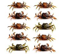 Nicfaky 10 Piezas Serie Cebos de Cangrejo, Cebos Flexibles de Cangrejo de Simulación 3D con Gancho Puntiagudo, Hebilla de Cebo de Pescado de Mar, Herramientas de Pesca de Mar