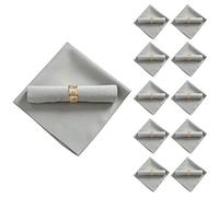 Nicfaky 10 servilletas de tela de poliéster, 48 x 48 cm, para restaurante, boda, cena, color gris plateado