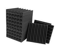 Nicfaky 12 paquetes de tablero de espuma acústica, tablero de sonido ranurado, tablero acústico de densidad, para tratamiento acústico y decoración de pared, 30 x 30 x 5 cm