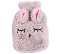 Nicfaky Bolsa de botella de agua de terapia de alivio dolor de estrés cubierta suave y acogedora de punto calentador de manos reutilizable - C