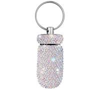 Nicfaky Caja de almacenamiento de cápsulas de botella de píldoras de medicina Bling Mini portátil de diamantes de imitación de cristal estuche de viaje tubos ()