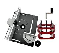 Nicfaky - Enrutador de base de madera con placa de inserción de mesa de enrutador para herramienta de motores de 65 mm de diámetro negro