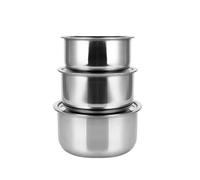 Nicfaky Juego de 3 ollas inoxidables para sopas, ollas con tapa, utensilios de cocina, olla, utensilios de cocina, utensilios de cocina