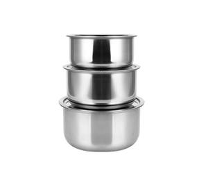 Nicfaky Juego de 3 ollas inoxidables para sopas, ollas con tapa, utensilios de cocina, olla, utensilios de cocina, utensilios de cocina