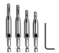 Nicfaky Juego de brocas centradoras 5 piezas auto centrado bisagra roscado taladro conjunto para mecanizado, taladro de ventana de puerta