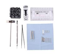 Nicfaky Kit de herramientas para correa de reloj, 98 en 1, herramienta de barra de resorte con 72 adicionales, 15 pasadores, 1 soporte, 1 martillo de cabeza, 1 pinzas, 1 paño de limpieza para