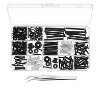 Nicfaky Kit de tornillos para guitarra eléctrica, caja surtida con resortes para puente de guitarra eléctrica, afinador de golpeador y pinzas, color negro