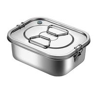 Nicfaky Lonchera de acero inoxidable, caja bento de metal, caja de almacenamiento para alimentos al aire libre