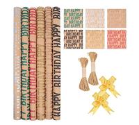 Nicfaky Papel de de cumpleaños, papel de reciclado, papel de de feliz cumpleaños, 12 hojas de papel plegado de 70 x 50 cm