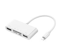 Nicfaky Para/adaptador, Hub 5 1 con lector de tarjetas, puerto de carga compatible con dispositivos USB