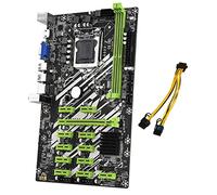 Nicfaky Placa base de minería B250 con cable 12 ranuras PCI-E LGA1151 DDR4 RAM SATA3.0 USB3.0 compatible con VGA+HD