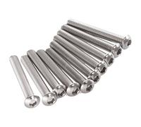 Nicfaky Tornillo de cabeza de botón de acero inoxidable, tipo de pernos hexagonales: M6/6 mm, tamaño: M6 x 45 mm, cantidad de 10 unidades