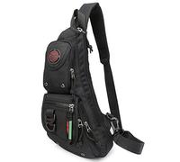 Nicgid Mochilas bandolera, bolsa de pecho bandolera para hombres y mujeres, viajes al aire libre, Black, S, Viajar
