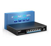 NICGIGA Conmutador PoE de 8 Puertos 2,5G, No Gestionado, Con 8 x 2,5 Gb Base-T PoE+@120W + 10G SFP Uplink, 2,5 Gbe IEEE802.3af/at Power Over Ethernet Switch, Compatible Con WiFi 6 AP, NAS, Cámara