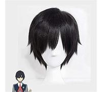 NICHANGHUA Anime Querida en el FRANXX 016 Cosplay Wig Hiro Hiro Black Black Calor Resistente al Calor Cabrichos sintéticos + Capacidad de Peluca (Color : Black)