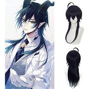 NICHANGHUA Cosplay Perücken für Damen Kostüm Halloween Party Perücke Kurz Schnitt Rot mit Pony Dummes Haar (Color: Malleus Draconia)
