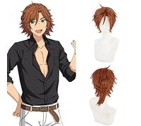 NICHANGHUA Cosplay Perücken für Damen, Sterne-Set, Halloween-Kostüm, kurze synthetische Perücken mit Pony, Hime-Schnitt, Mittelteil (Color: Mikejima Madara)
