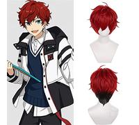 NICHANGHUA Cosplay Perücken für Damen, Sterne-Set, Halloween-Kostüm, kurze synthetische Perücken mit Pony, Hime-Schnitt, Mittelteil (Color: Amagi Hiiro)