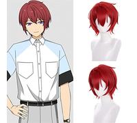 NICHANGHUA Cosplay Perücken für Damen, Sterne-Set, Halloween-Kostüm, kurze synthetische Perücken mit Pony, Hime-Schnitt, Mittelteil (Color: Suou Tsukasa)
