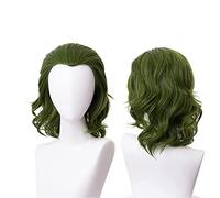 NICHANGHUA Grüne Clown Cosplay Perücke für Herren, kurze lockige Perücken, modisches Halloween-Kleid, Partyhaar (Color: Verde)