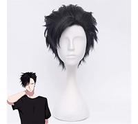NICHANGHUA Haikyuu !!Kuroo Tetsurou Cosplay Wig 35cm Capacidad sintética de Calor sintético Rench Synthetic Halloween Fiesta de Disfraz Negro