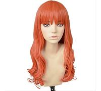 NICHANGHUA Juego Fire Emblem Echoes Celica Cosplay Wig 60 cm Long Naranja roja Red Caliente Resistente a Las Pelucas de Cabello + Capas de Pelucas