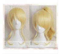 NICHANGHUA Love Live Eli Ayase Ellie Golden Culy Culy Synthetic Short Cosplay Wig Hair with One Chip Ponytail Resistance Fiber+Hairnet