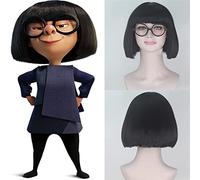 NICHANGHUA Malisa Corta Peluca de Bob Recta con Flequillo Black Color Costplay Pelucas for Cabello Resistente al Calor de Halloween
