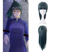 NICHANGHUA Malisa Jujutsu Cosplay Peluca de pontail Larga con Flequillo Completo for el Cabello Resistente al Calor de Halloween