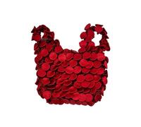 Niche Chic - Bolsa elástica de burbujas para mujer, con forro interior, diseño de erizo, piña, encogimiento y arrugas, Red, Talla única