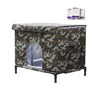 Niche Pour Chat Extérieur - Abri De Jardin | 19,69 Pouces Base Surélevée | Tente Isolée En Tissu Oxford Avec Fenêtre, Cabane Thermique Étanche Pour Hiver, Balcon Et Patio