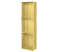 NicheOnePiece - Estante empotrado de acero inoxidable para ducha, impermeable, almacenamiento para champú y artículos de tocador, fácil instalación, acabado dorado, 90 x 28 x 12,5 cm