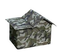 Nicho al aire libre para gatos para invierno - Refugio calentado para gatos, cabaña de madera resistente a la intemperie | Casa aislada para mascotas, para patio, balcón, porche, protección contra G