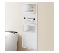 Nicho de Almacenamiento de Acero Inoxidable, Stainless Steel Shower Caddy Trash Can Shelves No Tile Install Multicolor Multiple Sizes(White,70x28x13.5cm)