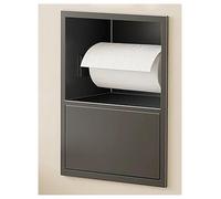 Nicho de Almacenamiento Empotrado de Acero Inoxidable, Espacio Integrado for Papel higiénico y Papelera, solución Que Ahorra Espacio for baño, Cocina, Sala de Estar y Dormitorio.(Grey,170x230x135mm)