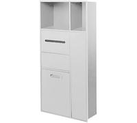 Nicho de almacenamiento empotrado para baño, cubo de basura oculto para inodoro, diseño de acero inoxidable